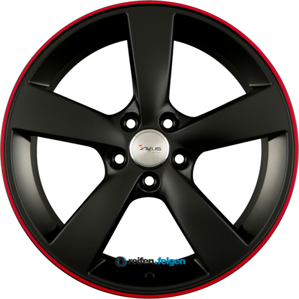 AVUS Racing AF10 9x20 ET45 5x112 NB66.6 Matt Black Red Line
