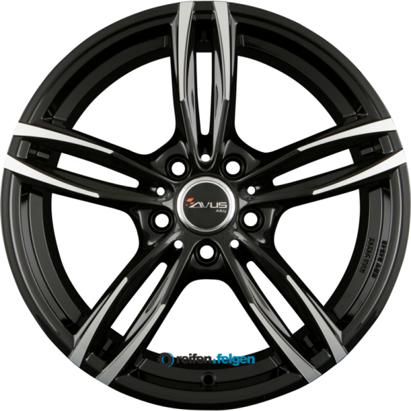 AVUS Racing AF15 8.5x19 ET50 5x112 NB57.1 Black Polished
