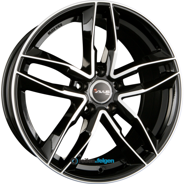 AVUS Racing AF16 10x21 ET19 5x112 NB66.6 Black Polished