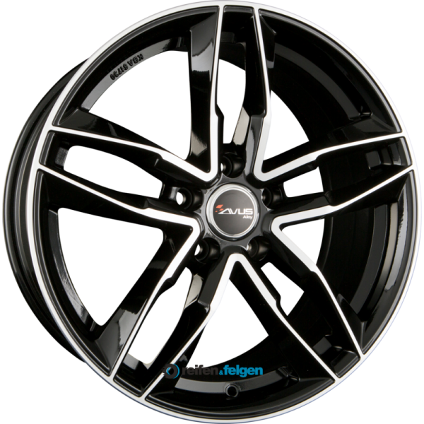 AVUS Racing AF16 8.5x19 ET40 5x112 NB66.6 Black Polished