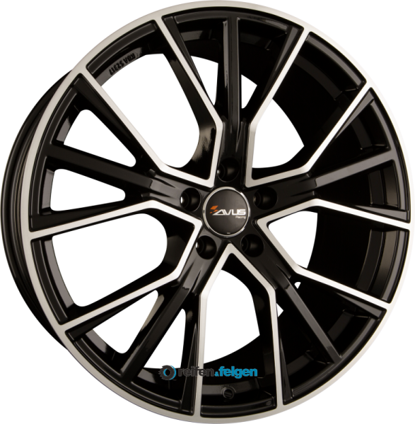 AVUS Racing AF18 10x22 ET35 5x112 NB66.6 Black Polished