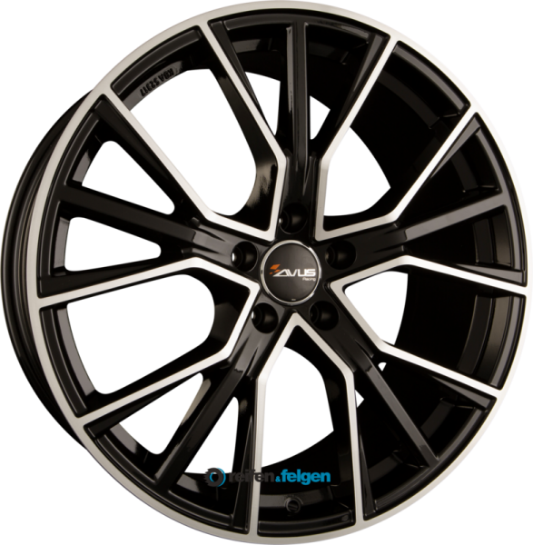 AVUS Racing AF18 8.5x19 ET48 5x112 NB57.1 Black Polished