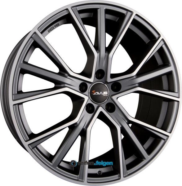 AVUS Racing AF18 9x22 ET25 5x112 NB66.6 Matt Anthracite Polished