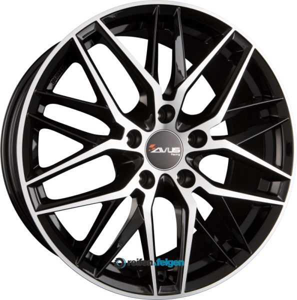 AVUS Racing AF19 8x18 ET35 5x112 NB66.6 Black Polished