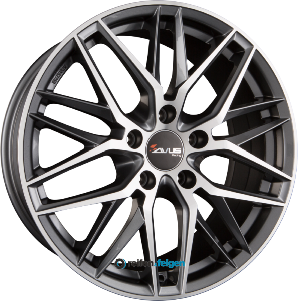 AVUS Racing AF19 8x18 ET45 5x112 NB66.6 Anthracite Polished