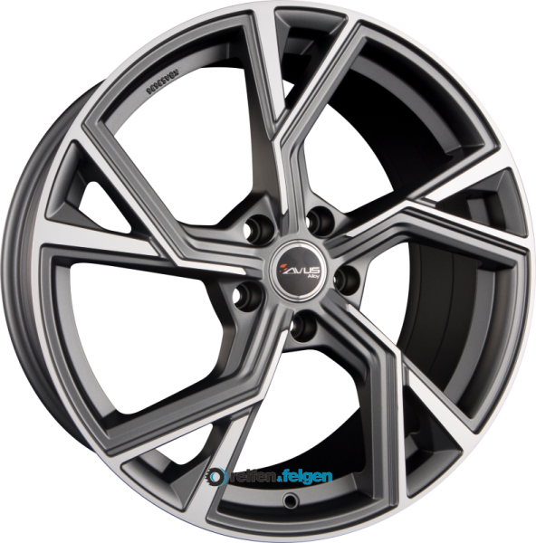 AVUS Racing AF20 9x20 ET25 5x112 NB66.6 Matt Anthracite Polished