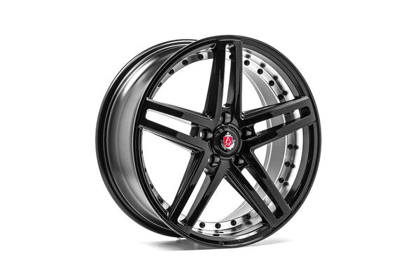 AXE EX20 9.5x19 5x114.3 ET40 NB74.1 GLOSS BLACK FACE & POLISHED BARREL