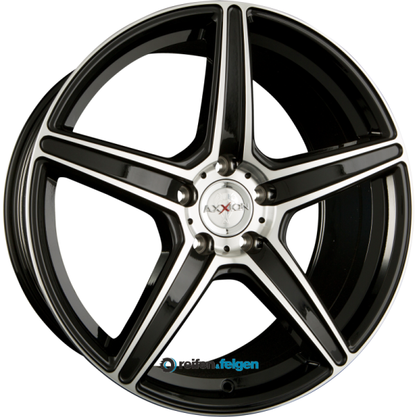 AXXION AX7 8x18 ET30 5x112 NB72.6 Schwarz Hochglanzpoliert (SP+)