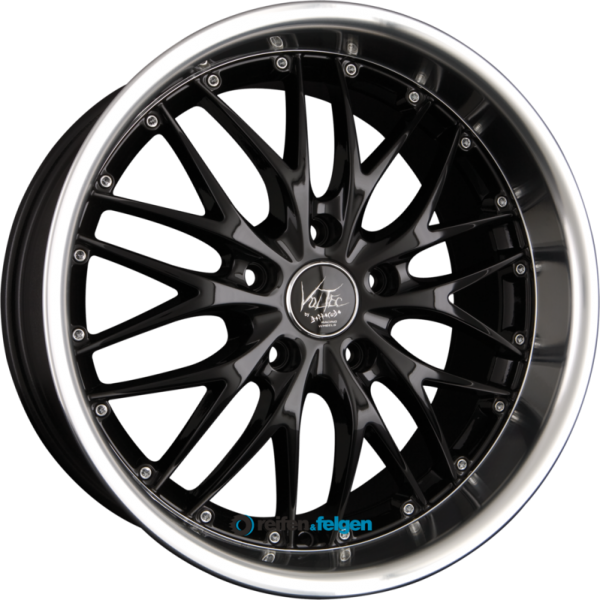 BARRACUDA VOLTEC T6 7x17 ET38 4x100 NB73.1 Highgloss Black Inox Lip