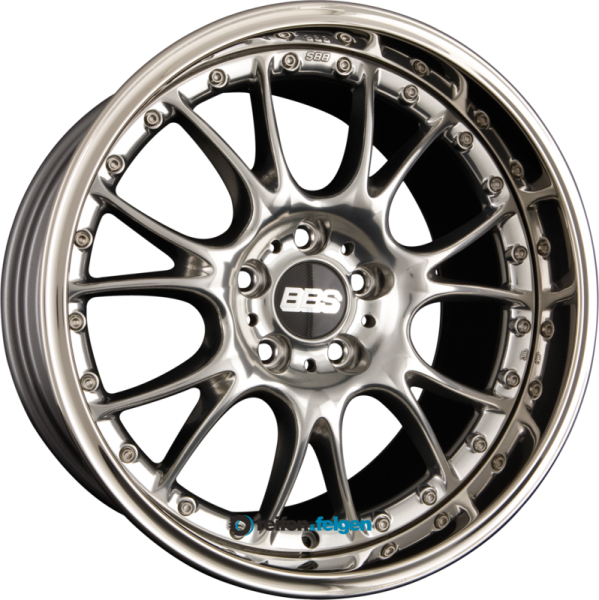 BBS AIR II CK 8.5x19 ET18 5x120 NB82 Hochglanzpoliert mit Edelstahl Anfahrschutz