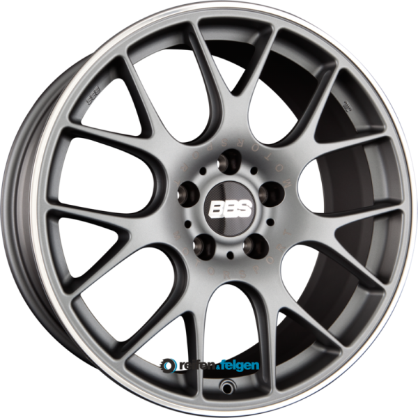 BBS CH-R 8.5x19 ET48 5x112 NB82 Titan Matt mit Edelstahl Anfahrschutz