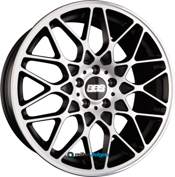 BBS RX-R 10x19 ET35 5x120 NB82 Schwarz Diamantgedreht Matt mit Anfahrschutz