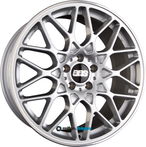 BBS RX-R 9.5x19 ET40 5x112 NB82 Brillantsilber mit Anfahrschutz