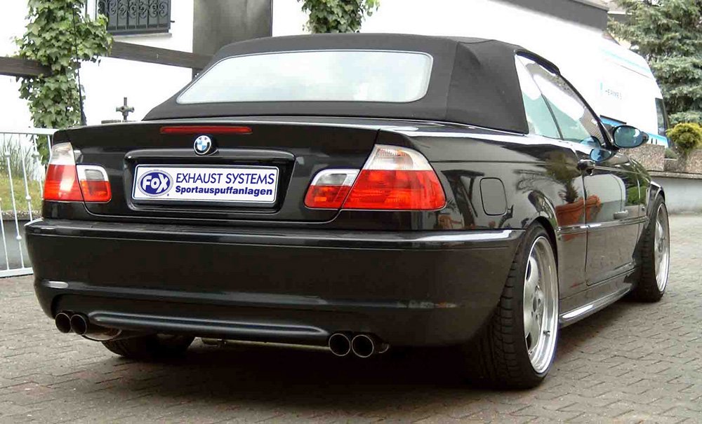 Fox Auspuff Sportauspuff Duplex Sportendschalldämpfer für BMW E46 320/325/330