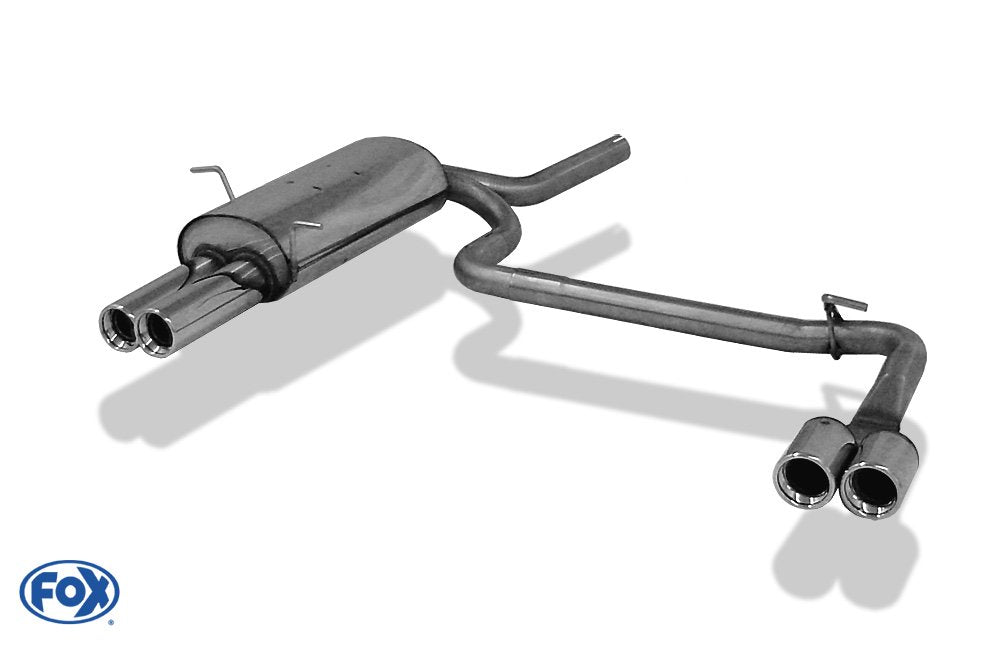 Fox Duplex Auspuff Sportauspuff Endschalldämpfer für BMW E46 316/318 1,9l