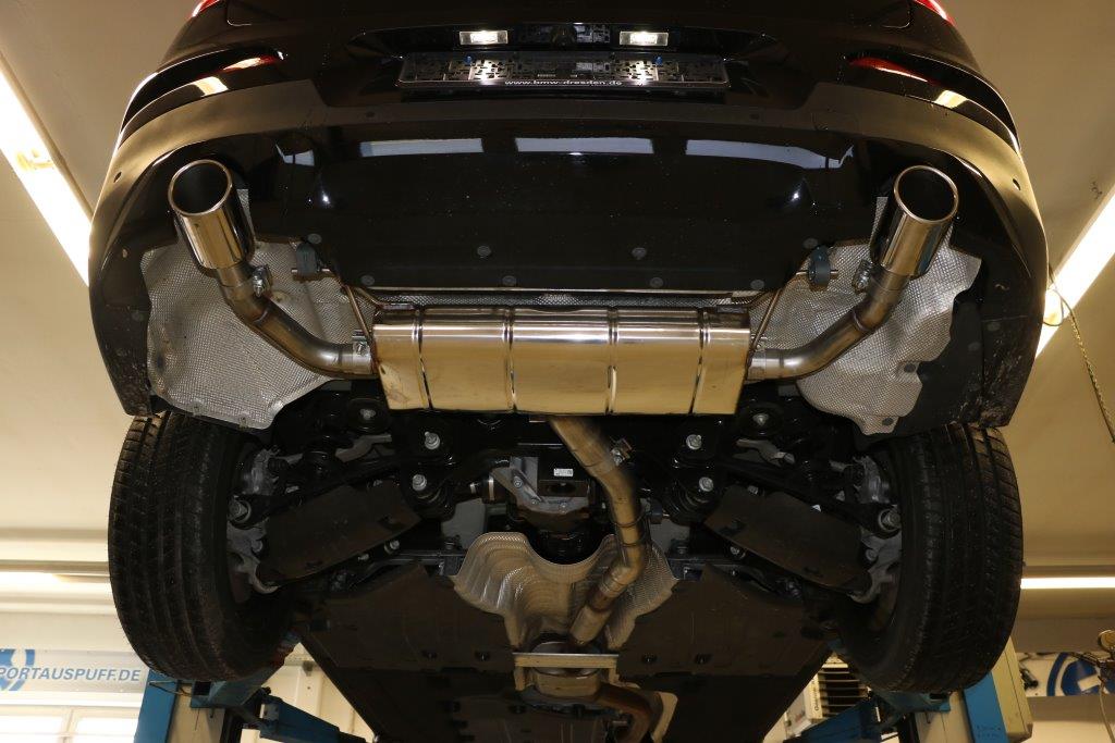 Fox Duplex Auspuff Sportauspuff Endschalldämpfer für BMW X4 G02 2.0l 135kW 2018-