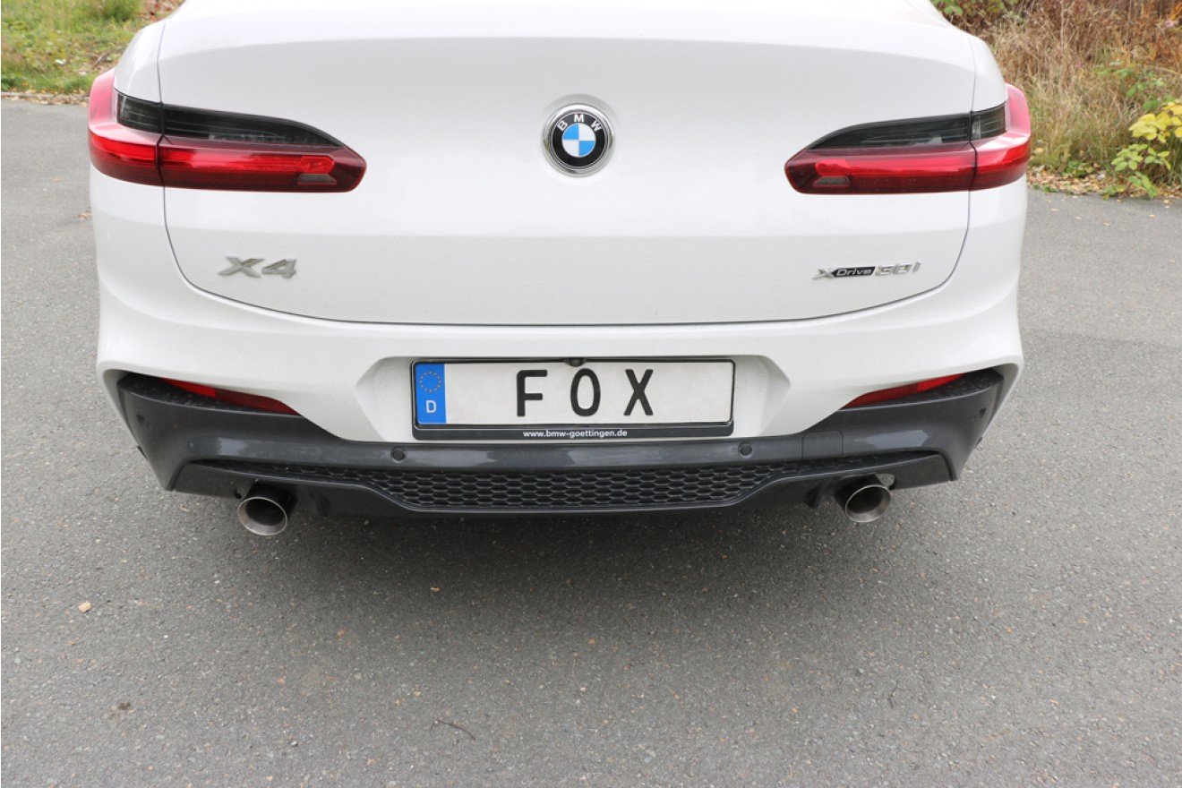 Fox Duplex Auspuff Sportauspuff Endschalldämpfer für BMW X4 G02 30i 2,0l 185kW