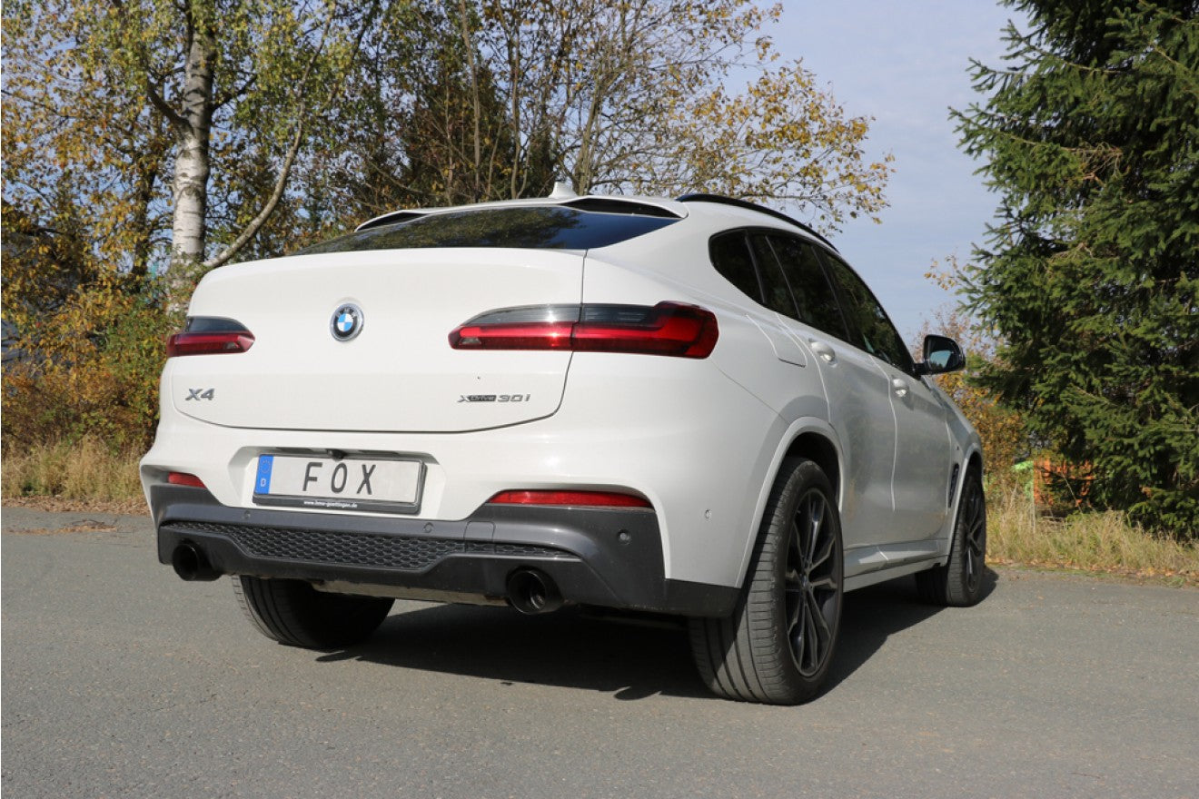 Fox Duplex Auspuff Sportauspuff Endschalldämpfer für BMW X4 G02 30i 2,0l 185kW