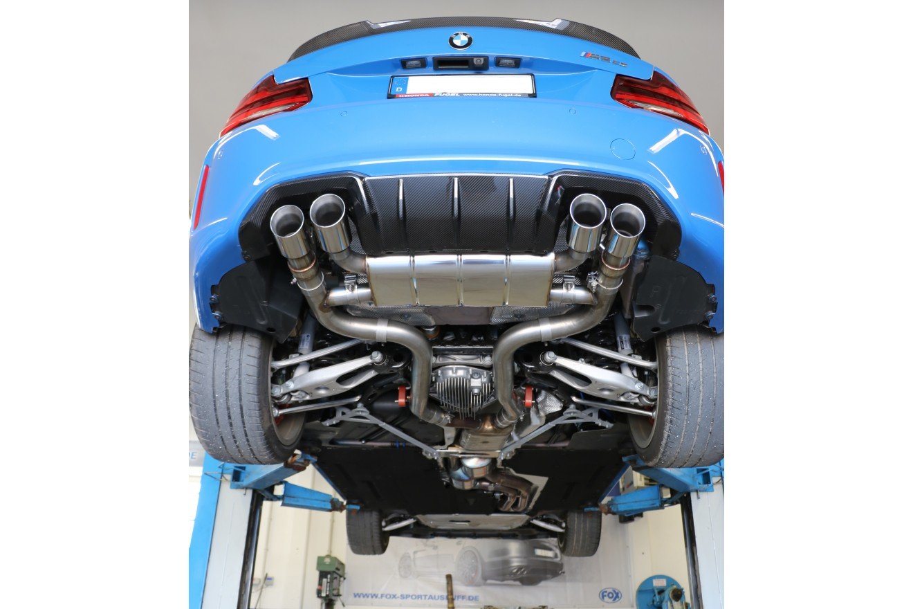 Fox Duplex Auspuff Sportauspuff Endschalldämpfer für BMW F87 M2 Competition +CS