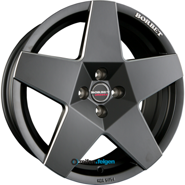 BORBET A 7.5x17 ET35 4x108 NB63.4 Black Matt werk91-4 7,5x17 ET35 4x108 Alufelge Schwarz