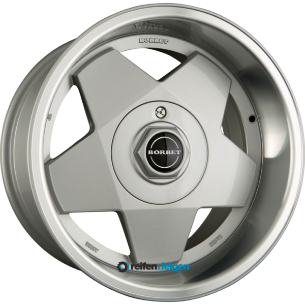 BORBET A 7x15 ET35 5x114.3 NB67.1 Silver Polished werk91-4 7x15 ET35 5x114,3 Alufelge Silber