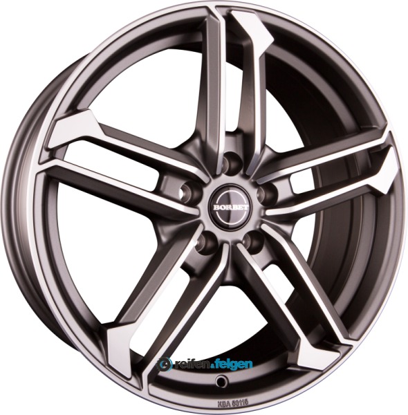 BORBET ATX 8.5x19 ET25 5x112 NB66.6 Graphite Polished Matt