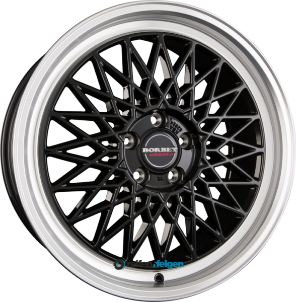 BORBET B 7x17 ET20 4x108 NB65.1 Black Rim Polished