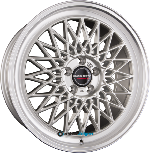 BORBET B 7x17 ET20 4x108 NB65.1 Silver Rim Polished