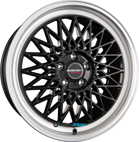 BORBET B 7x17 ET30 4x100 NB64 Black Rim Polished