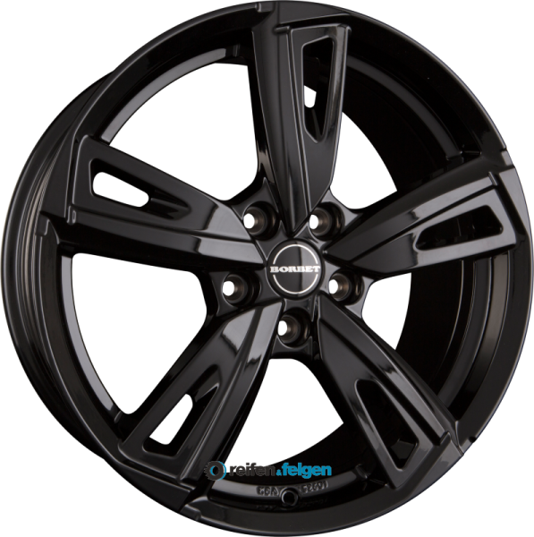 BORBET BU1 7.5x17 ET44 5x112 NB66.6 Black Glossy