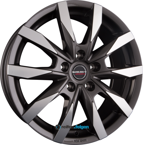 BORBET CW5 6.5x16 ET60 5x120 NB65.1 Mistral Anthracite Glossy Polished