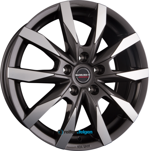 BORBET CW5 7.5x18 ET48 5x112 NB66.5 Mistral Anthracite Glossy Polished
