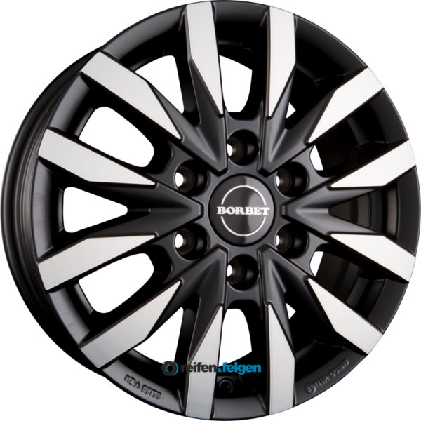 BORBET CW6 6.5x16 ET54 6x130 NB84.1 Black Polished Matt