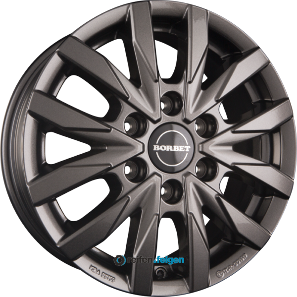 BORBET CW6 6.5x16 ET54 6x130 NB84.1 Mistral Anthracite Glossy