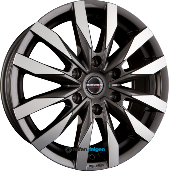 BORBET CW6 7.5x18 ET40 6x114.3 NB66.1 Mistral Anthracite Glossy Polished