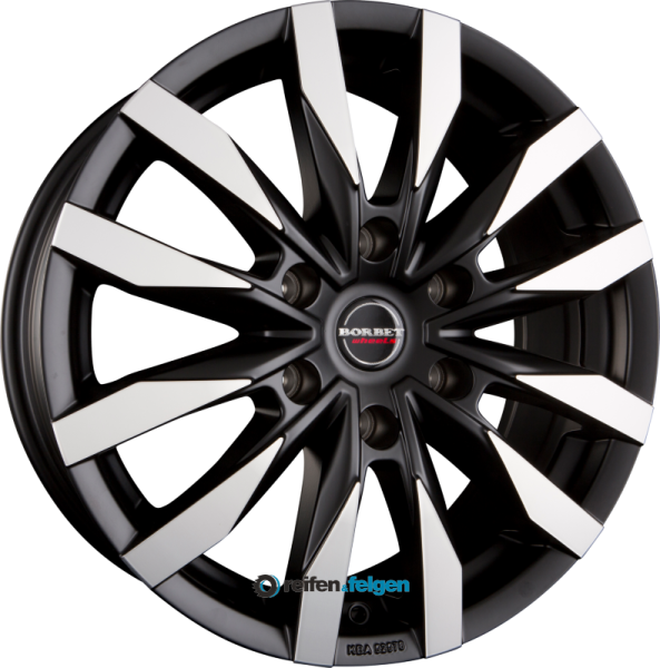 BORBET CW6 7.5x18 ET45 6x114.3 NB66.1 Black Polished Matt
