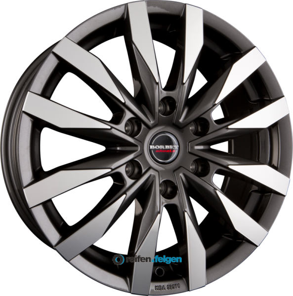 BORBET CW6 7.5x18 ET45 6x114.3 NB66.1 Mistral Anthracite Glossy Polished