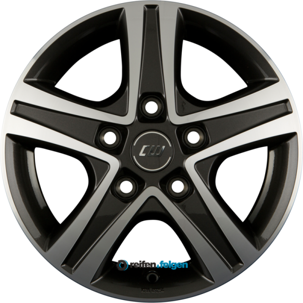 BORBET CWD 6.5x16 ET52 5x114.3 NB66.1 Mistral Anthracite Glossy Polished