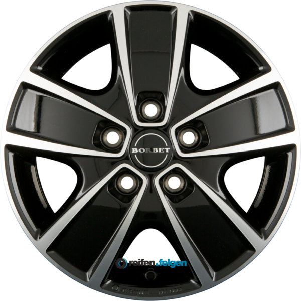 BORBET CWG 6x16 ET68 5x118 NB71.1 Black Polished