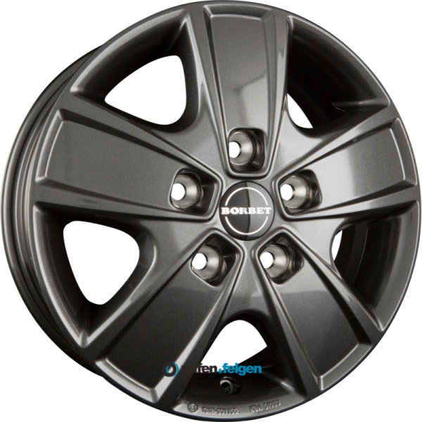 BORBET CWG 6x16 ET68 5x118 NB71.1 Mistral Anthracite Glossy