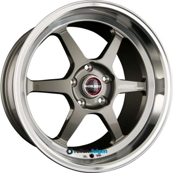 BORBET DB8/GT 9.5x18 ET30 5x100 NB64.1 Graphite Rim Polished