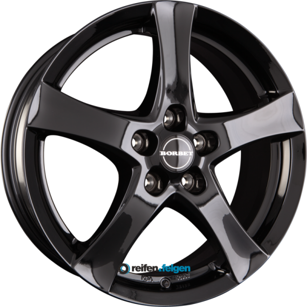 BORBET F 7x17 ET48 5x112 NB72.5 Black Glossy