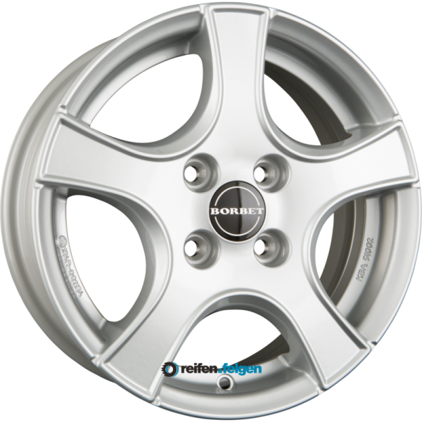 BORBET F2 5.5x14 ET35 4x100 NB57.1 Brilliant Silver