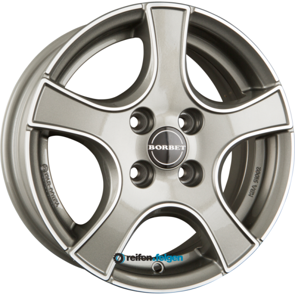 BORBET F2 5.5x14 ET35 4x100 NB57.1 Graphite Polished