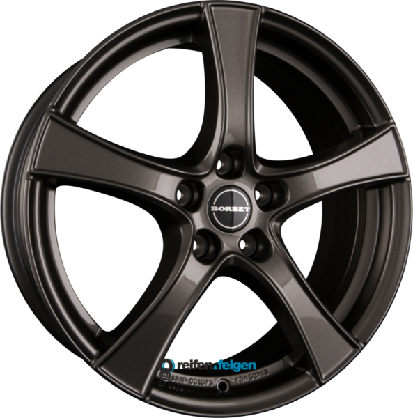 BORBET F2 6.5x17 ET45 5x112 NB57.1 Mistral Anthracite Glossy