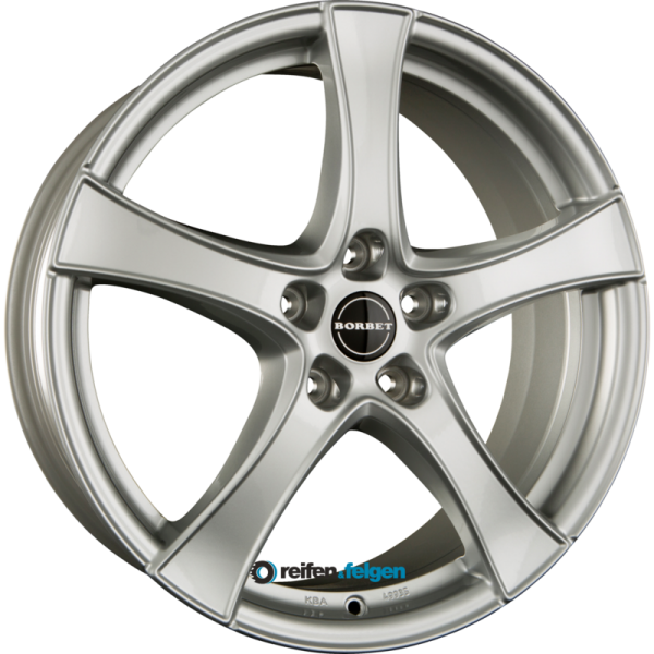 BORBET F2 7.5x18 ET52 5x114.3 NB67.1 Brilliant Silver