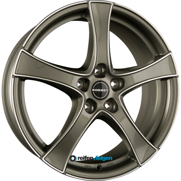 BORBET F2 7.5x18 ET52 5x114.3 NB67.1 Graphite Polished