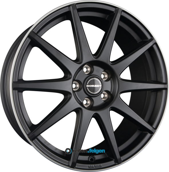 BORBET GTX 8x19 ET42 5x108 NB72.5 Black Matt Rim Silver