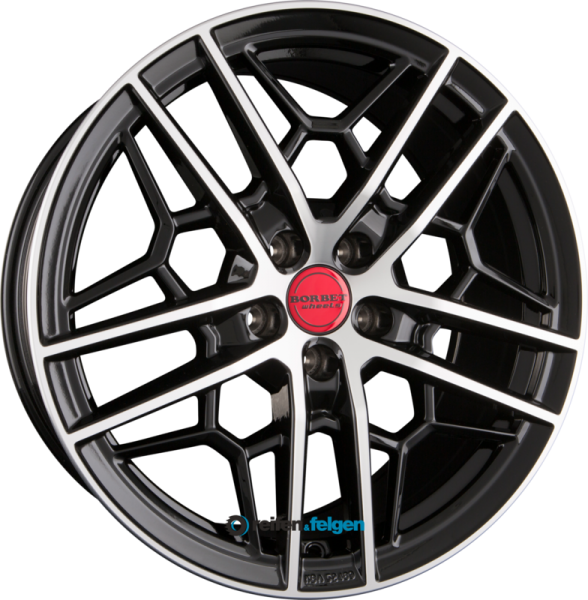 BORBET GTY 8.5x19 ET30 5x112 NB72.5 Black Rim Polished Glossy