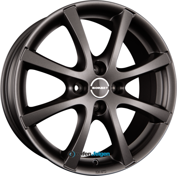 BORBET LV4 5.5x15 ET52 4x100 NB54.1 Mistral Anthracite Matt